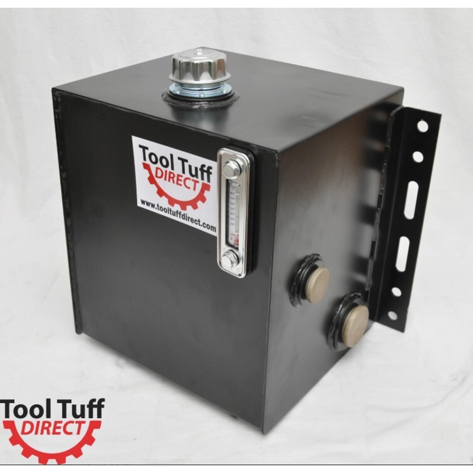 Tool-Tuff 15-Gallon Hydraulic Fluid Reservoir Tank, Vertical-Mount, w/Temp Gauge, Sight-Gauge & Breather/Strainer Fill Cap, Model # 31-109.